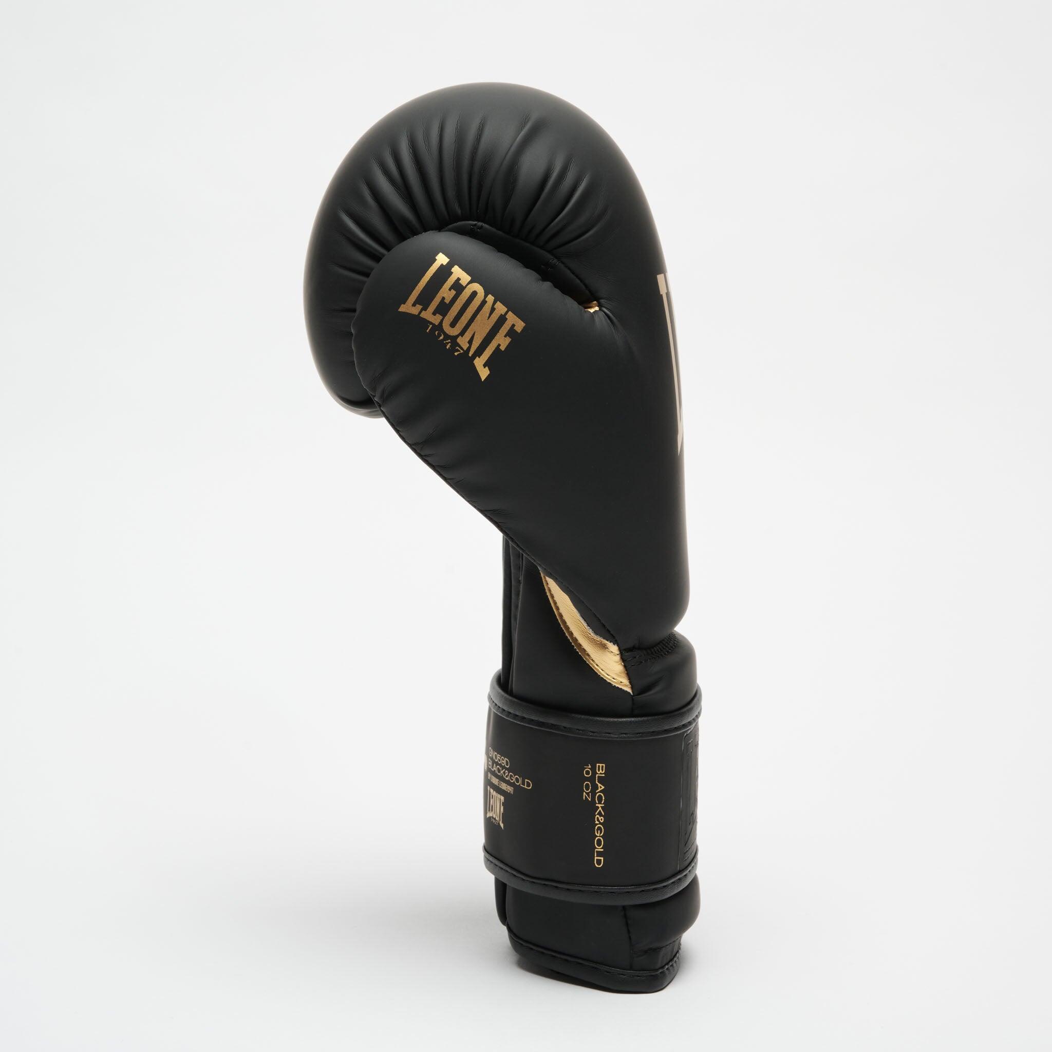 Leone1947 Guantes de boxeo IDOL 10 oz negro y dorado 3/7