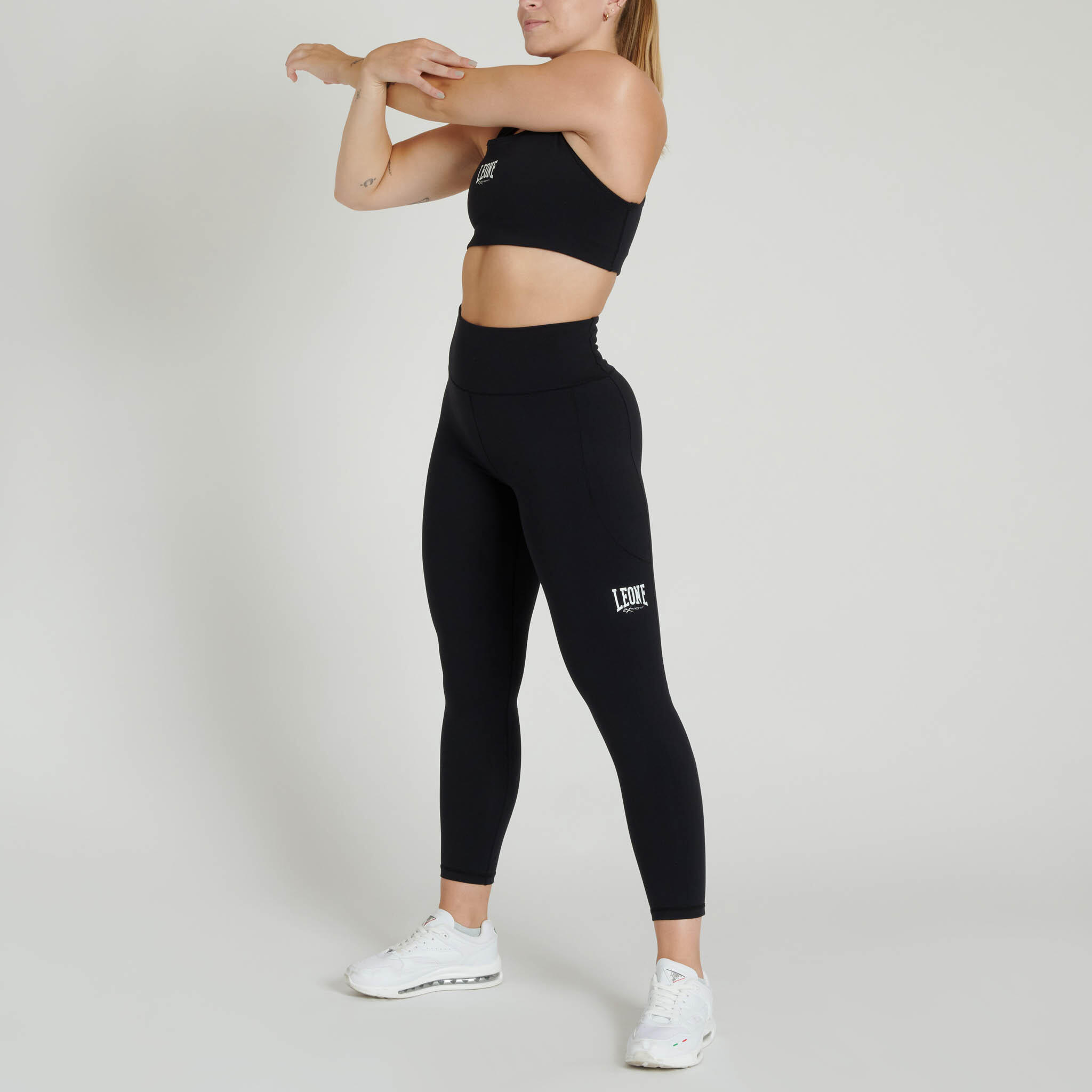 Leone1947 Leggings compresivos para mujer LOGO negro XS 3/3