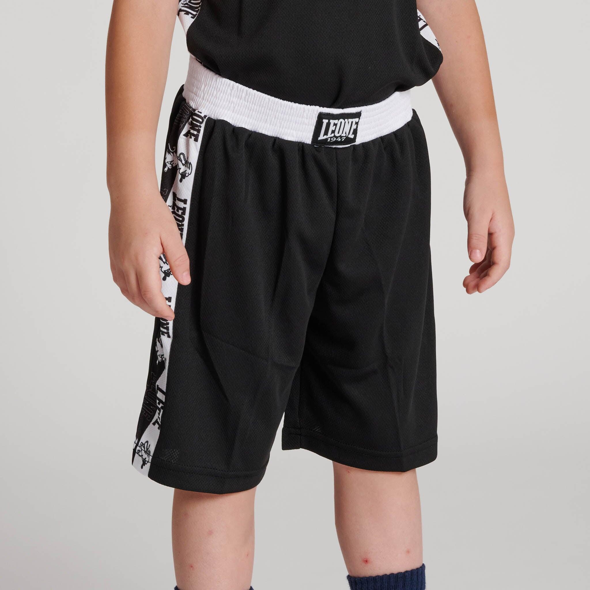 Calças de boxe infantil ICONIC Leone1947 pretas XL 3/6