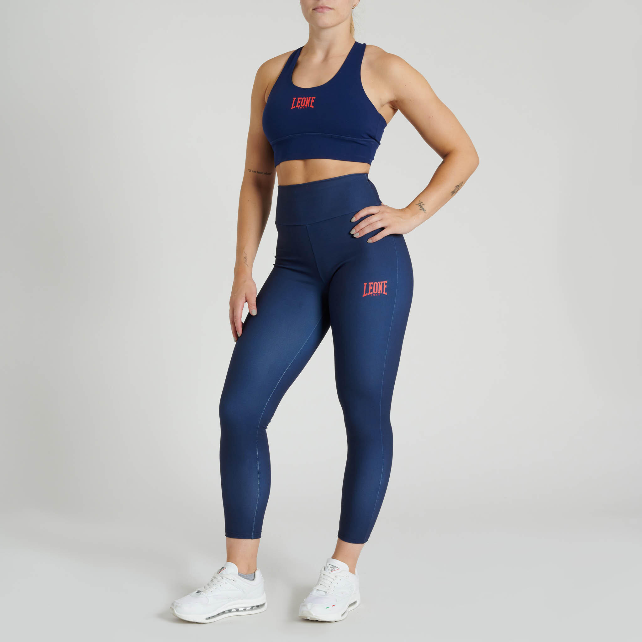 Top deportivo mujer Leone1947 LOGO WACS azul L 3/3
