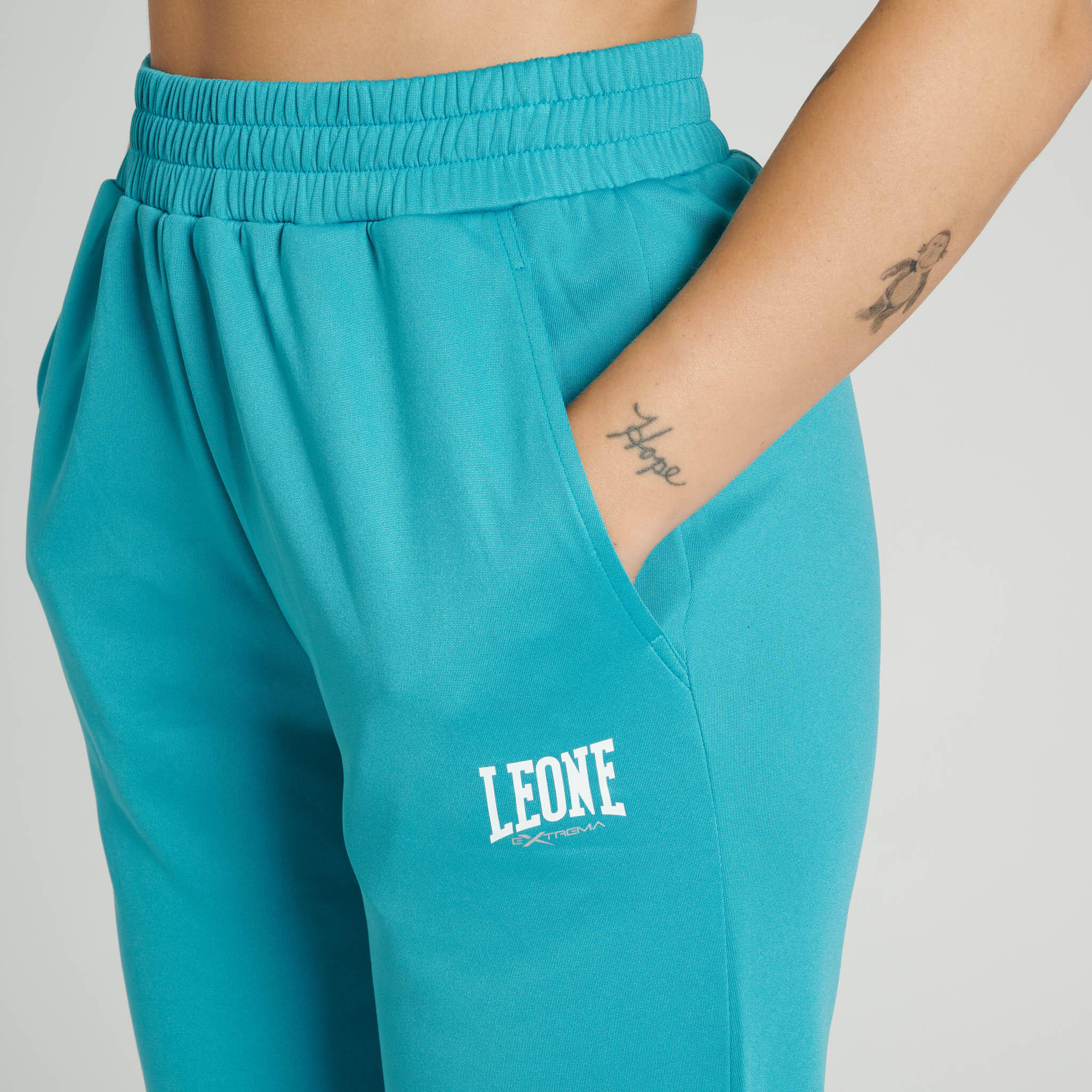 Leone1947 Pantalón largo mujer LOGO WACS verde acqua M 3/4