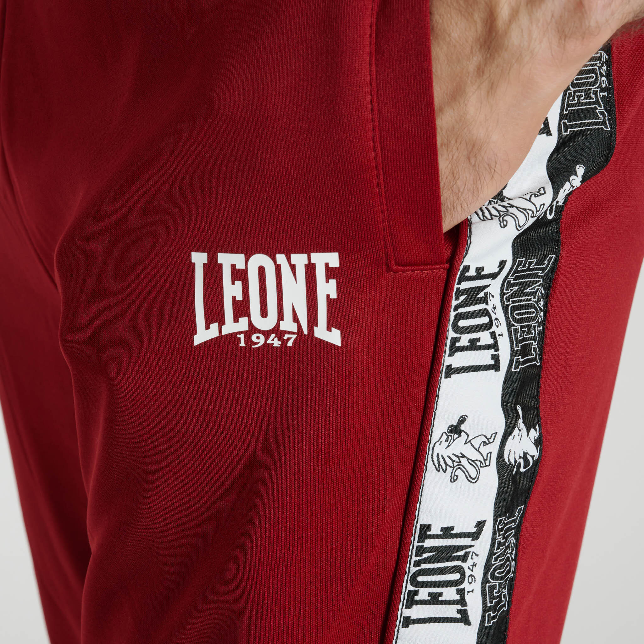 Leone1947 Pantalón ICONIC ancho burdeos M 3/3