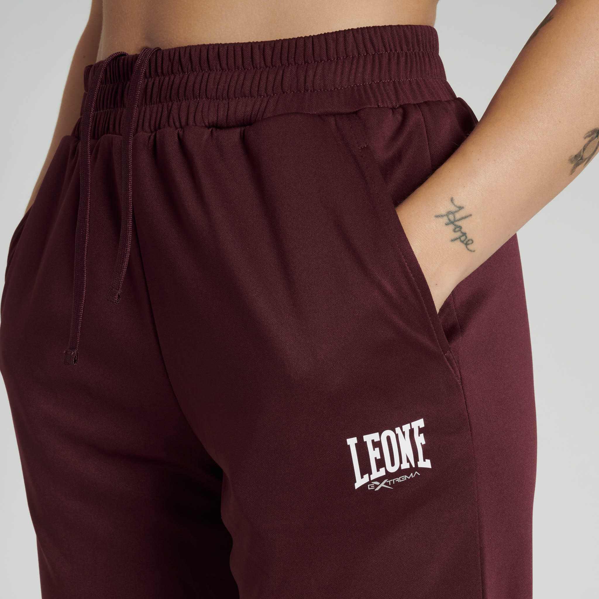 Leone1947 Pantalón largo mujer LOGO berenjena XS 4/4
