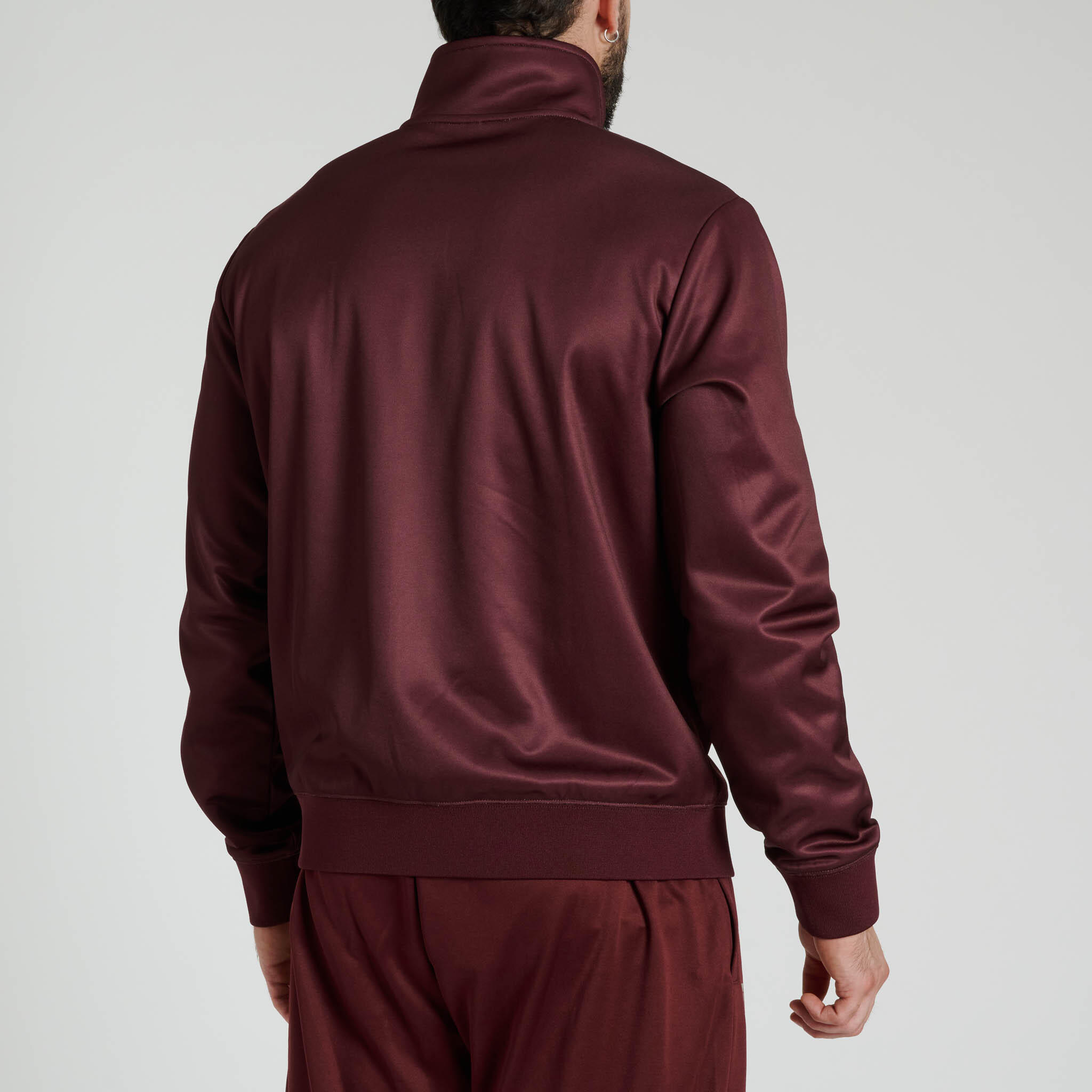 Sudadera sin capucha Leone1947 PREMIUM 2 burdeos S con cremallera 2/4