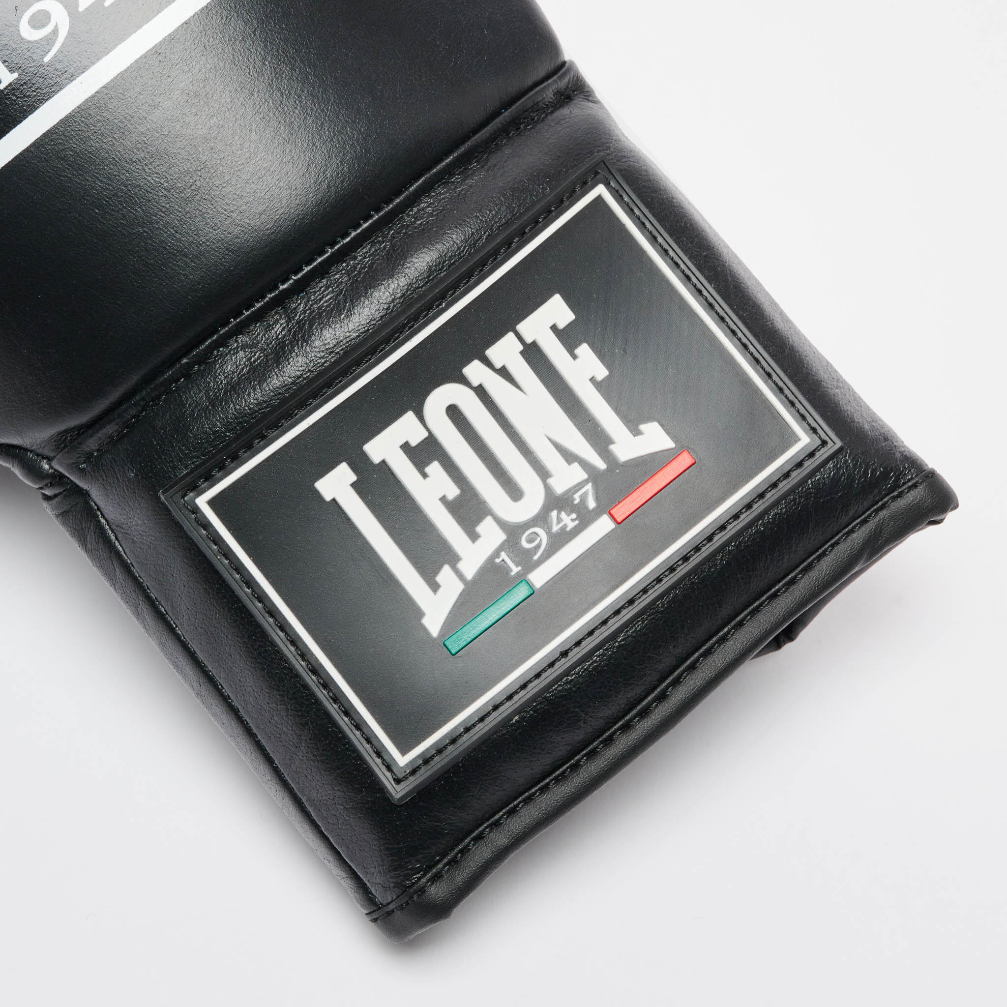 Leone1947 Guantes de boxeo SHOCK PRO ROPES piel con cordones negro 10oz 5/7