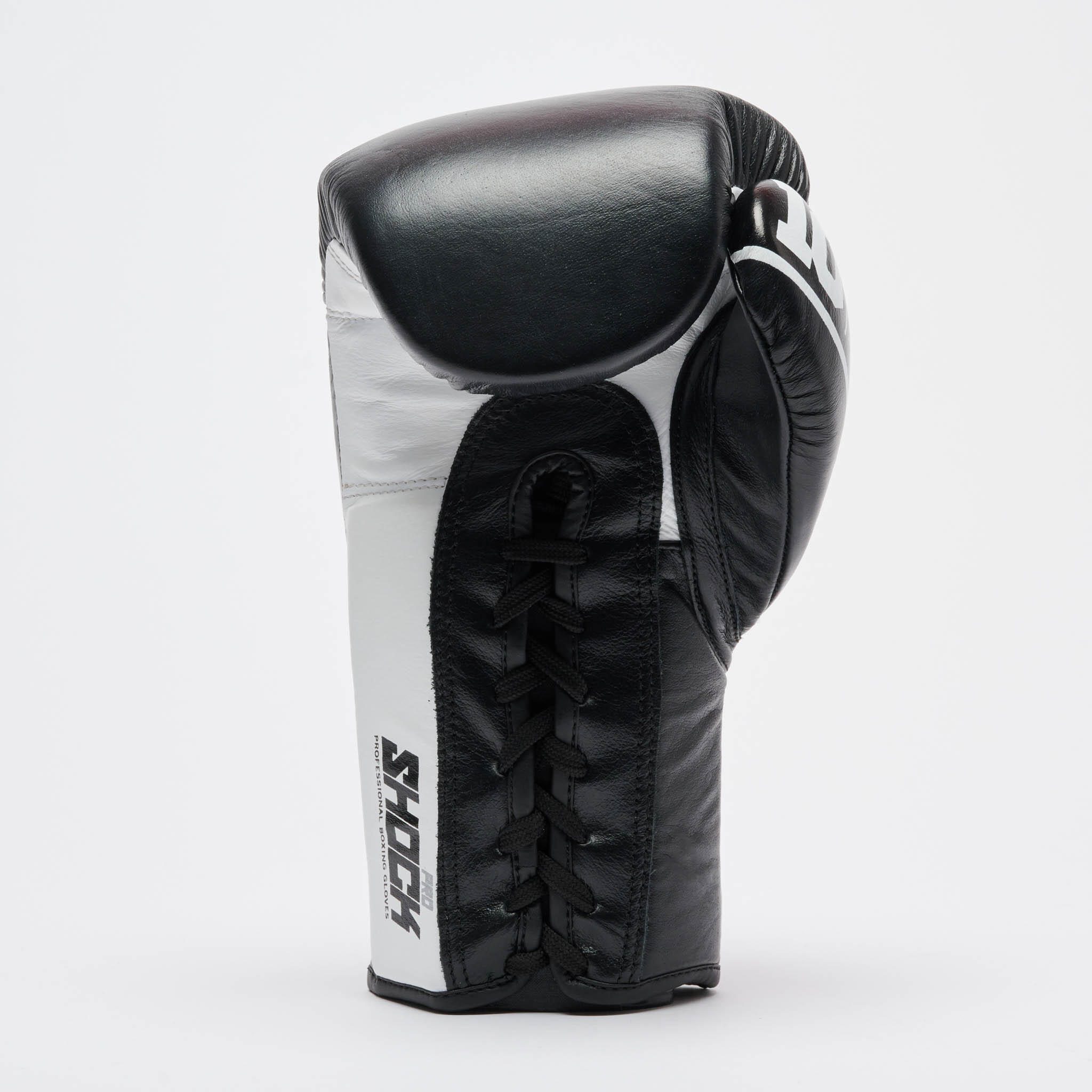 Leone1947 Guantes de boxeo SHOCK PRO ROPES piel con cordones negro 10oz 4/7