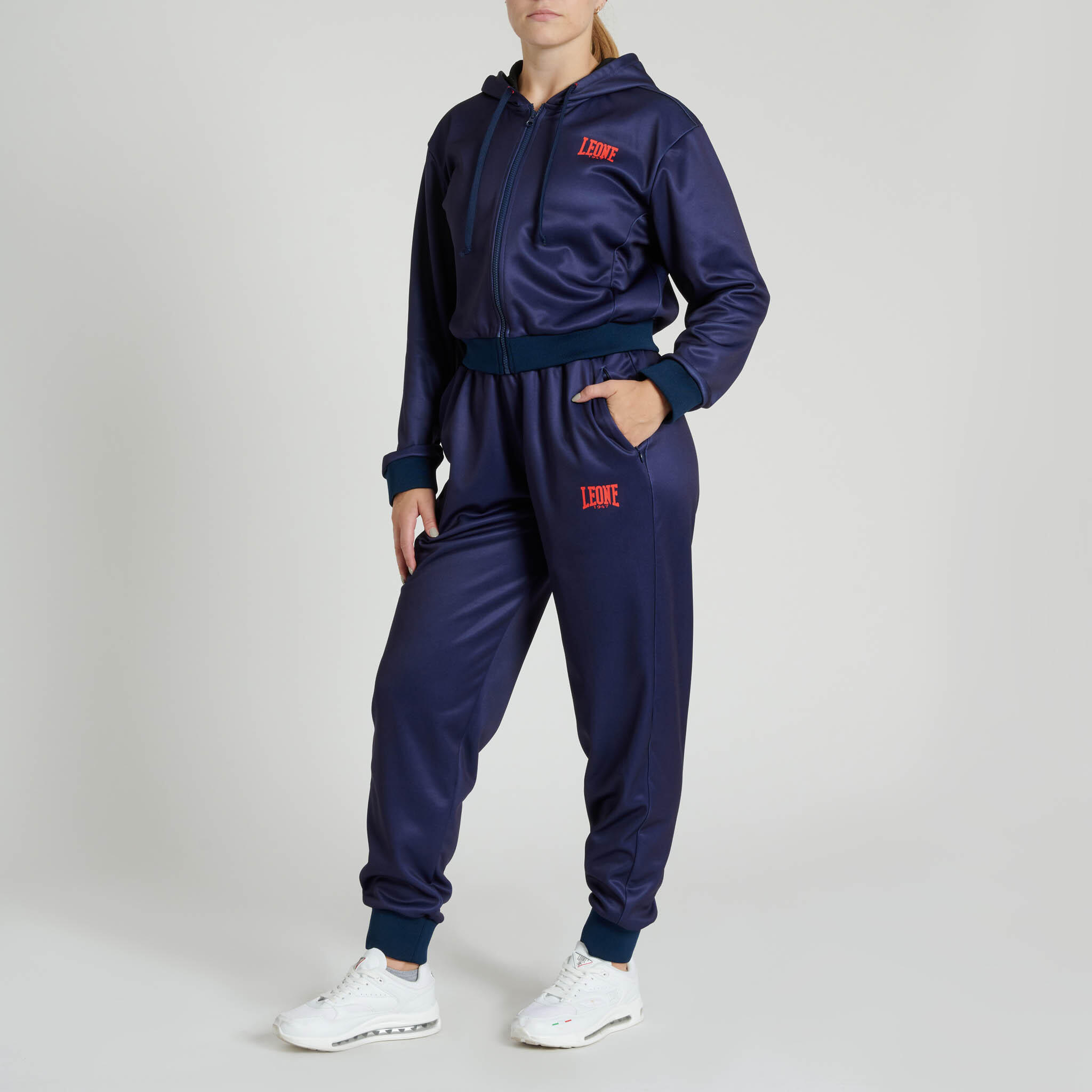 Leone1947 Sudadera con capucha mujer LOGO WACS azul S 4/4