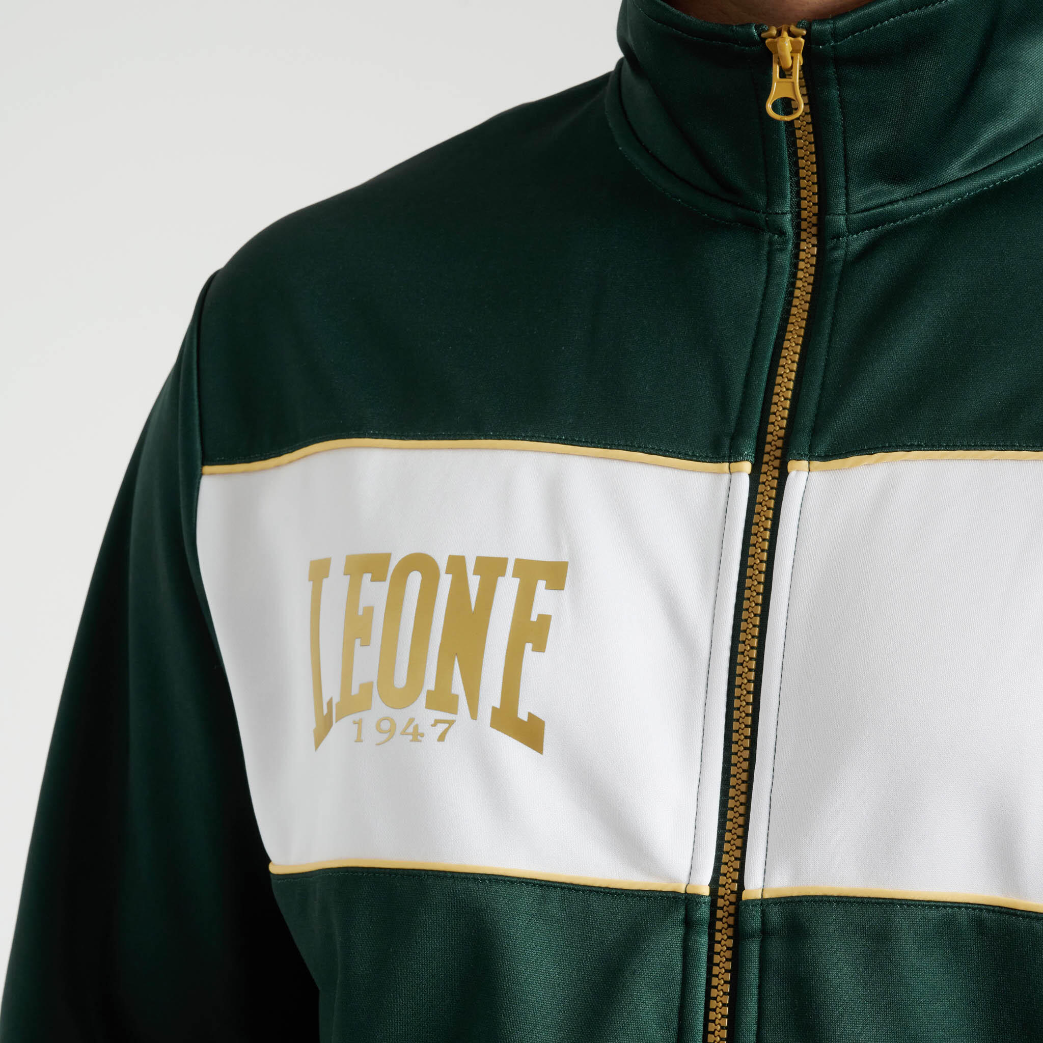 Leone1947 Sweatshirt Premium 2 com fecho éclair sem capuz verde M 3/4