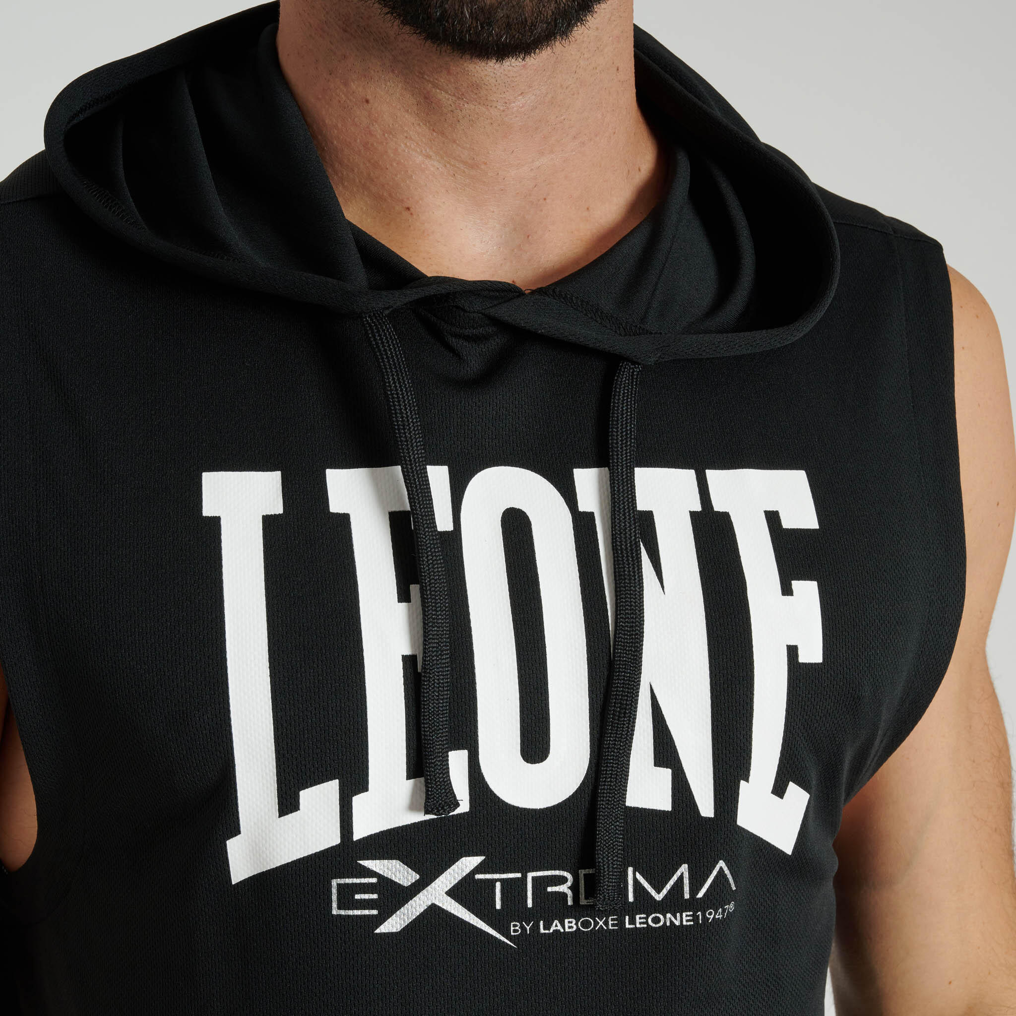 Leone1947 Sudadera sin mangas con capucha LOGO negro XS 3/3