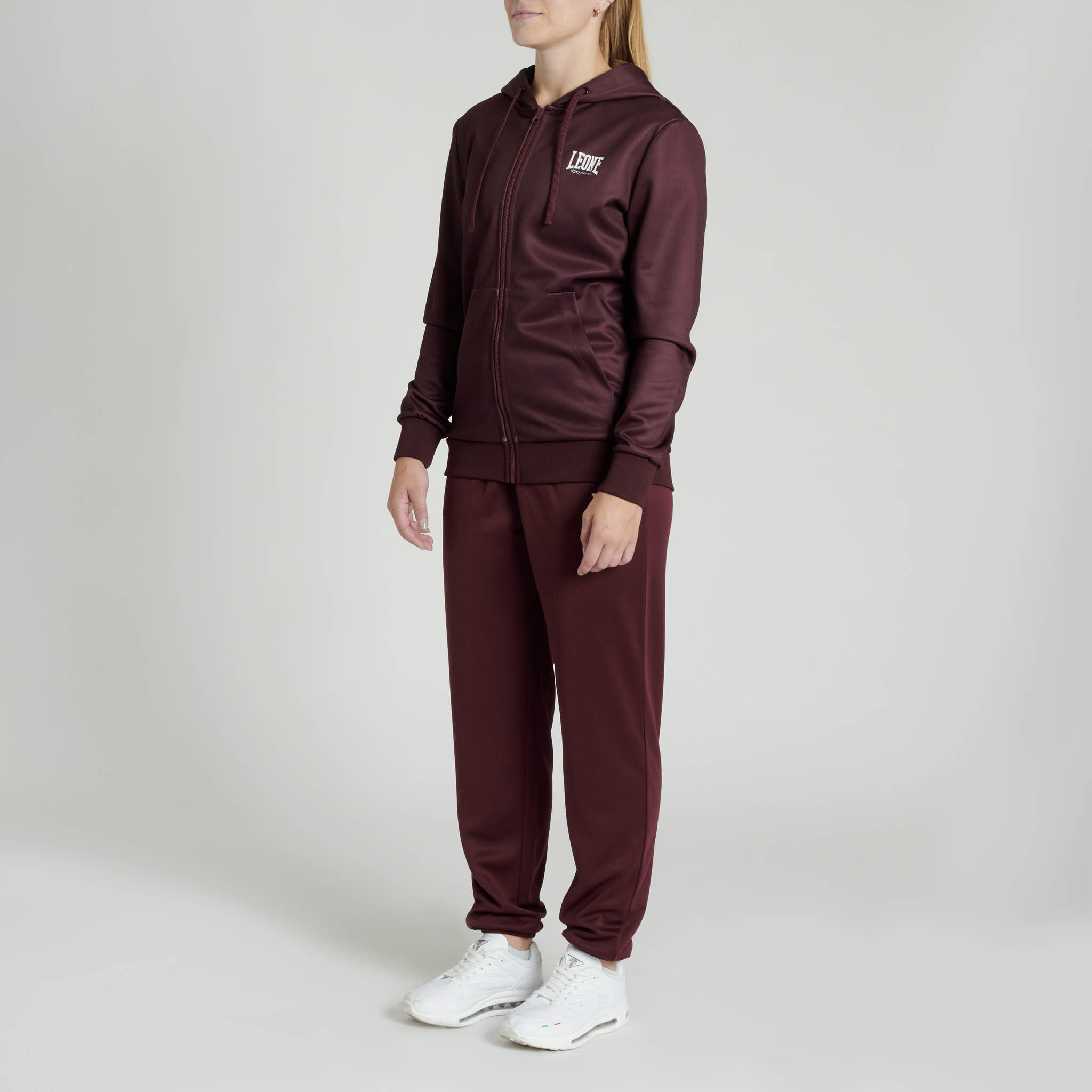Leone1947 Sudadera con capucha mujer LOGO berenjena S 3/3
