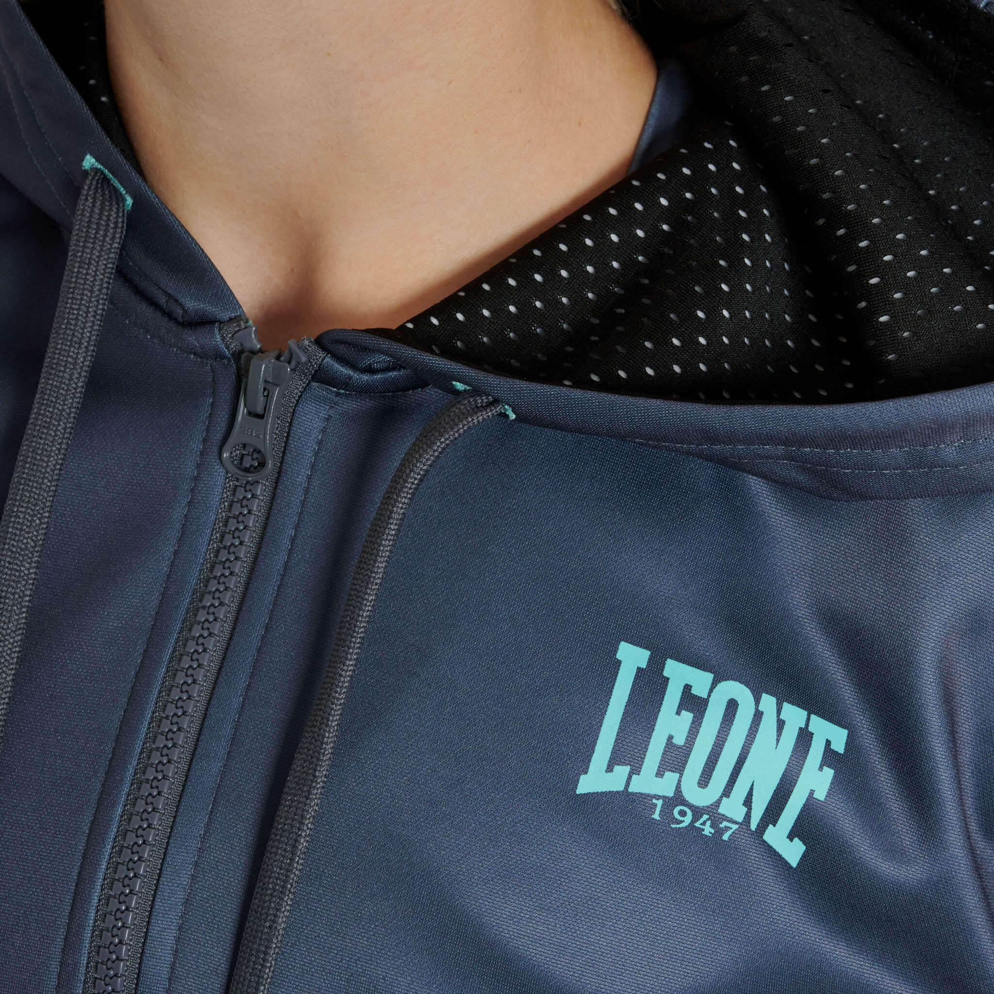 Leone1947 Sudadera con capucha mujer LOGO WACS gris S 3/4
