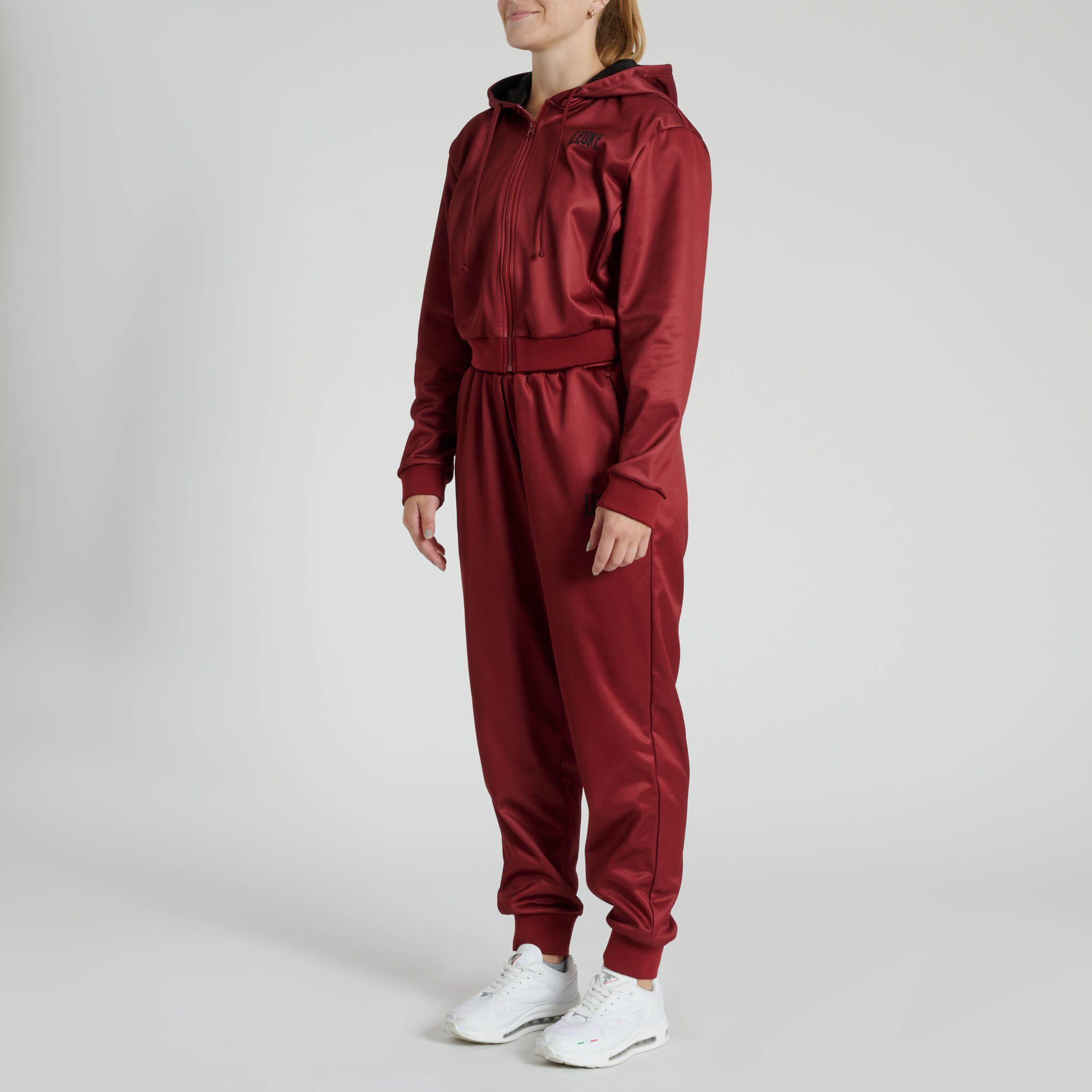 Leone1947 Sudadera con capucha mujer LOGO WACS burdeos S 4/4