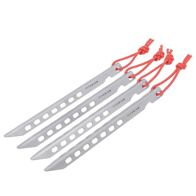 Terran titanium V-shaped tent pegs 4-pack