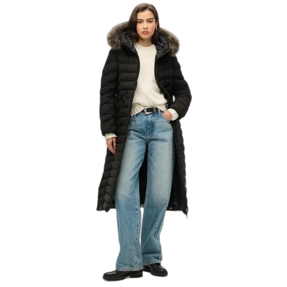 Doudoune longue à capuche en fausse fourrure femme Superdry Fuji 2/5