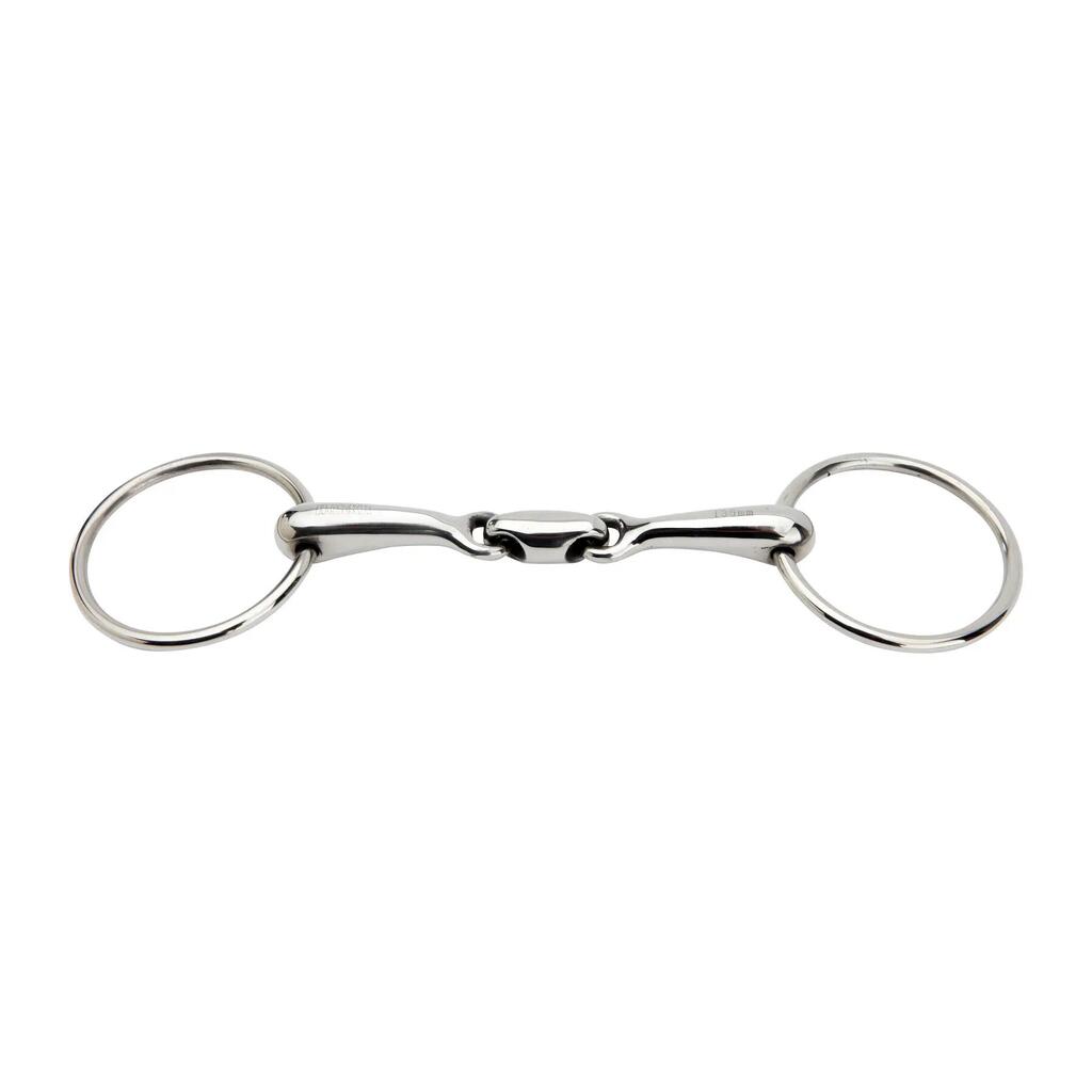 Double jointed stainless steel 2-ring bit for horse HORKA