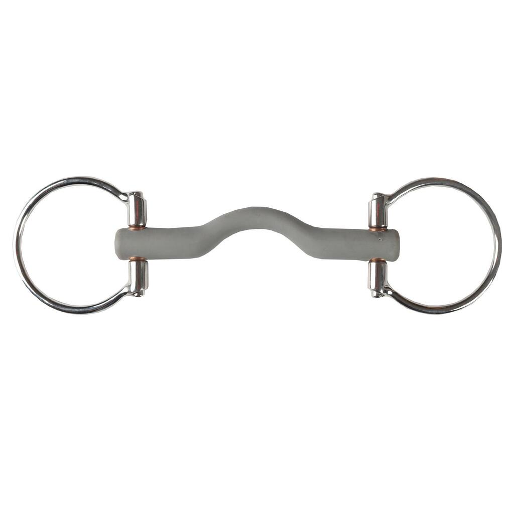 Rubber snaffle bit with 2 rings for low port horse HORKA