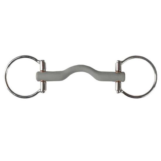 Mors 2 anneaux en caoutchouc pour cheval à port bas Horka