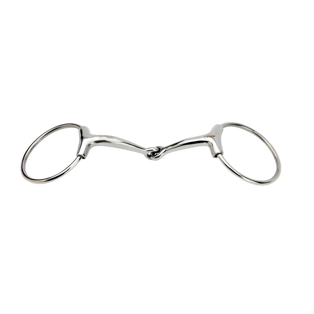 Stainless steel two-ring horse bit with a jointed mouthpiece HORKA Plus
