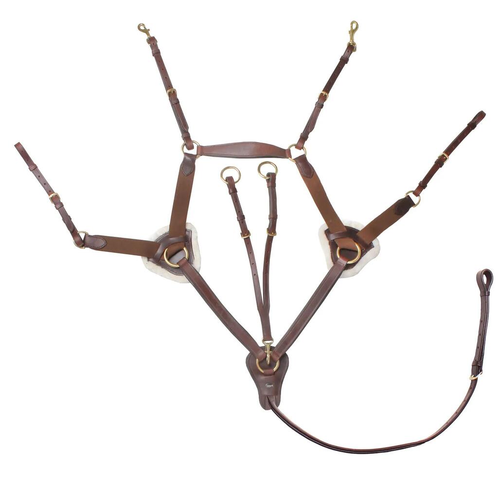 Elastic 5-point saddle strap for horse HORKA