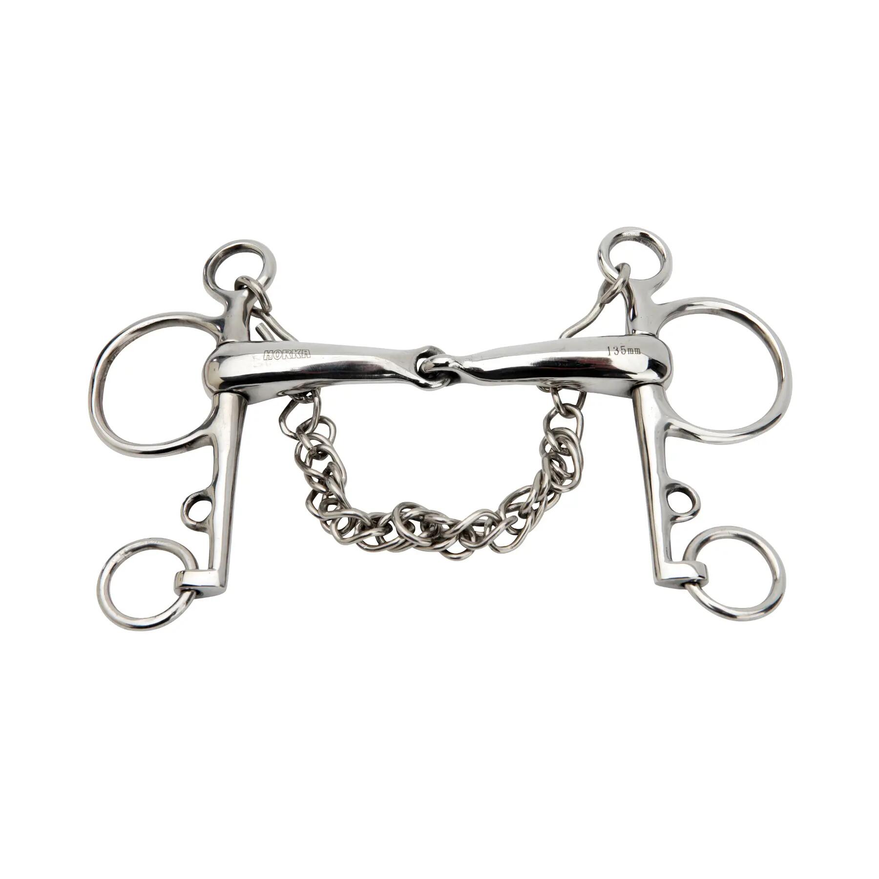 Mors de bride pour cheval articulé acier inoxydable Horka Pelham 1/1
