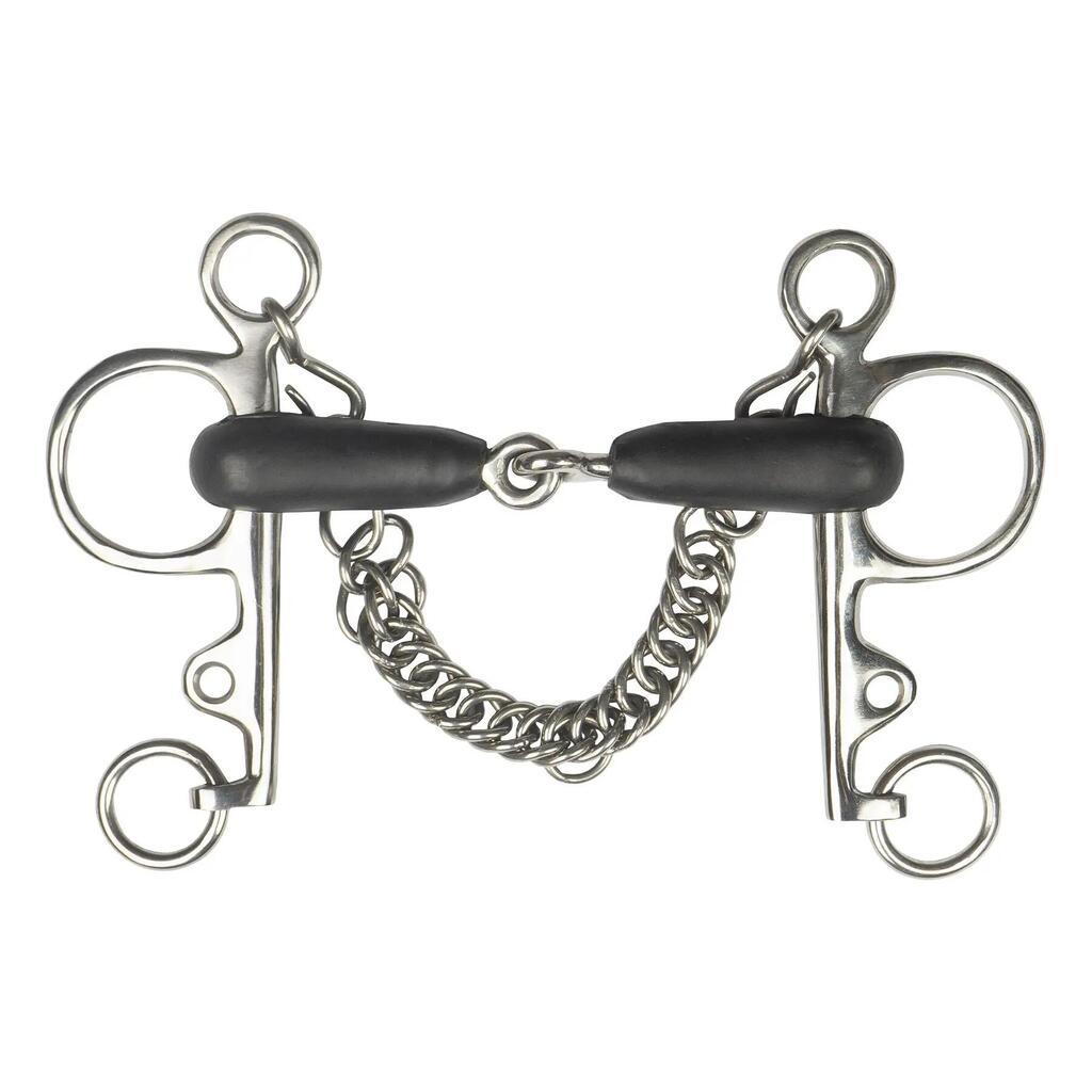 Pelham bit with rubber joint for horses HORKA