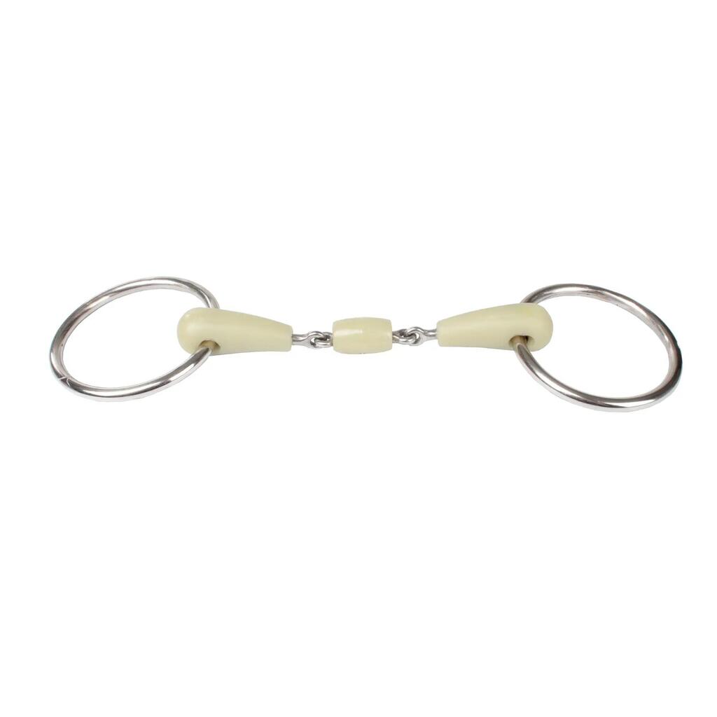 Double jointed apple flavour bit with 2 rings for horse HORKA
