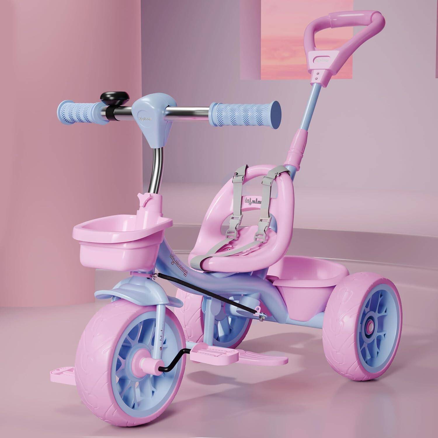 Lifelong Trike Cycle for Kids Cycle 2 - 5 years - Tricycles for Boy & Girl - Baby cycle - bicycle for kids - Bike with 3 EVA Wheels, Bell & Basket -Durable tricycle with Parental Control 30kg Capacity -  1