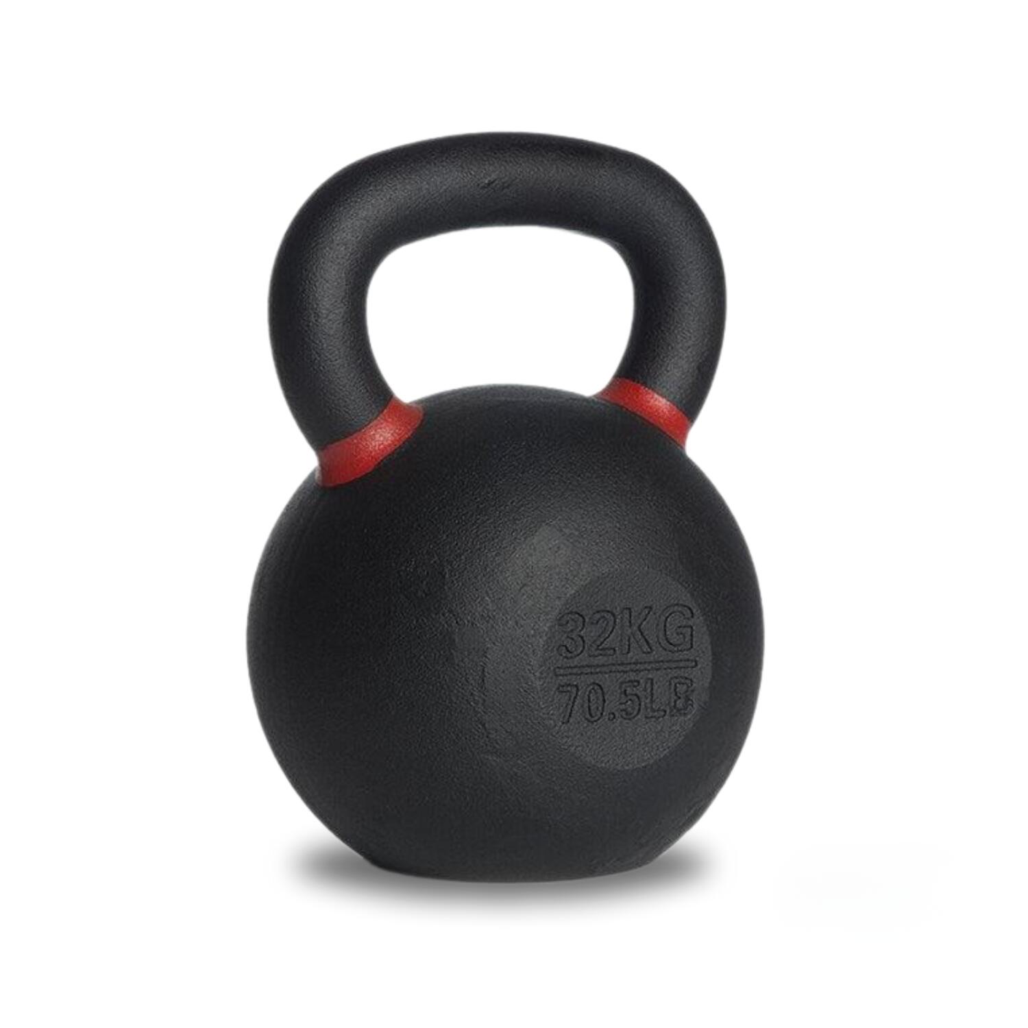 Kettlebell Dumbbell with Handle, Matte Black, 32 KG. - Homefittools