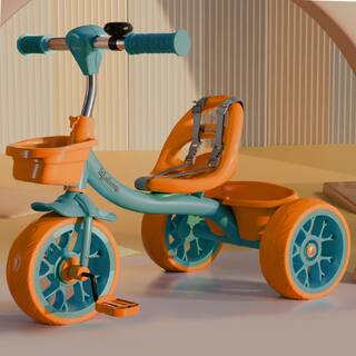 Lifelong Trike Cycle for Kids Cycle 2-5 Years | Tricycles for Boy&Girl | Baby Cycle | Bicycle for Kids | Bike for Kids with 3 Eva Wheels, Bell & Basket for Toys -30Kg Capacity (Green & Tan)