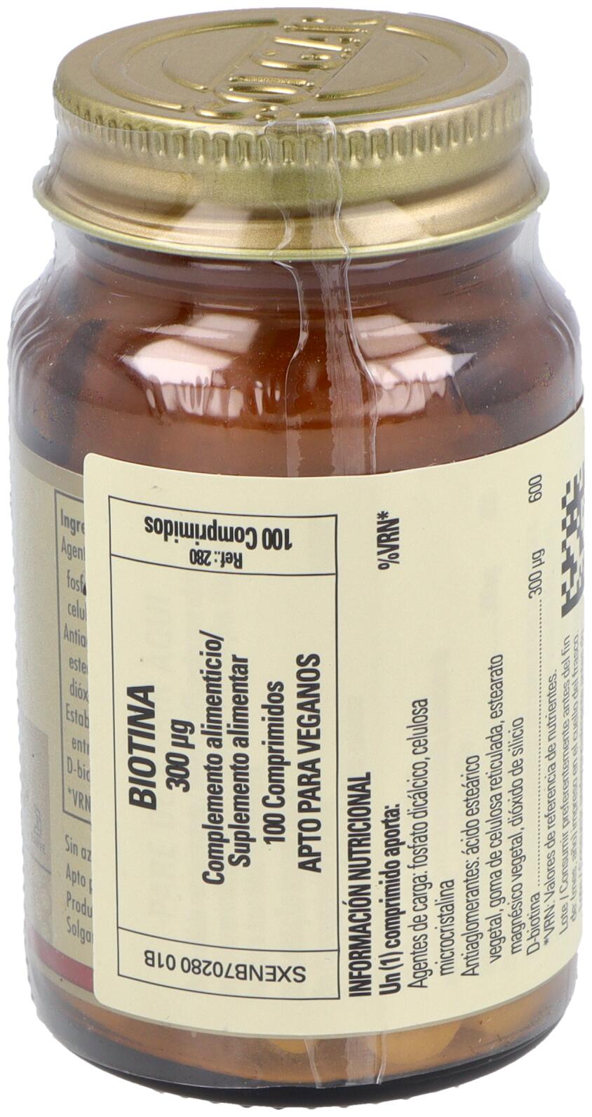 Biotina 300 mcg 100 Comprimidos 2/3