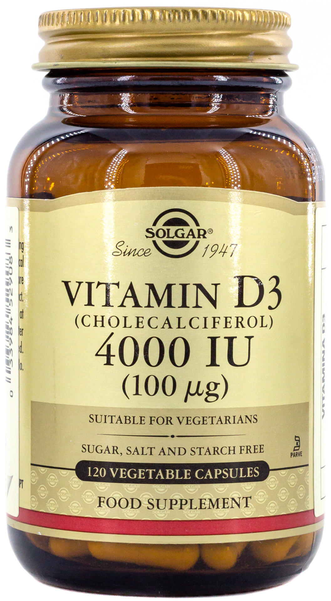 Vitamina D3 UI 100 mcg Cápsulas Vegetales 2/3