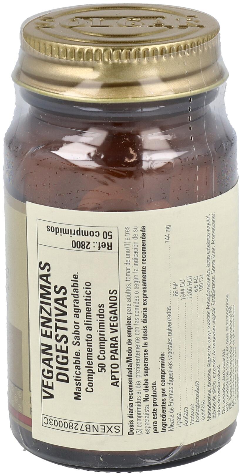 Vegan Enzimas Digestivas Comprimidos masticables 2/3