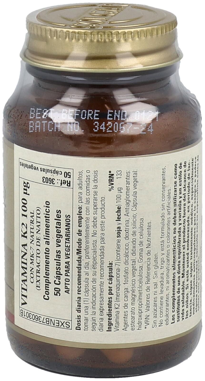 Vitamina K2 100mcg Menaquinona 7 50 cápsulas 2/3