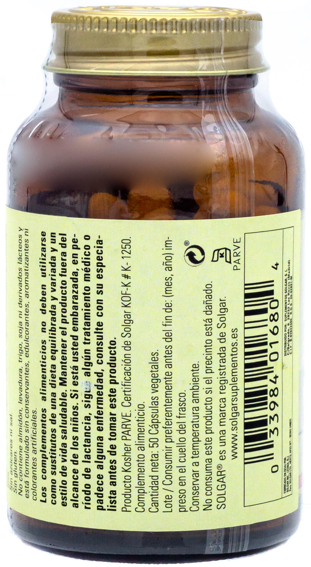 L-Lisina 500 mg 50 Cápsulas vegetales 3/3