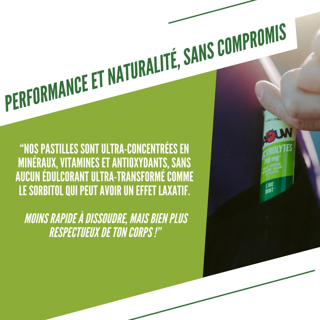 Électrolytes Baouw Menthe Citron bio 50g pastilles à diluer 5/7