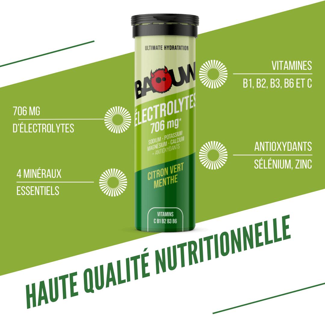 Électrolytes Baouw Menthe Citron bio 50g pastilles à diluer 2/7