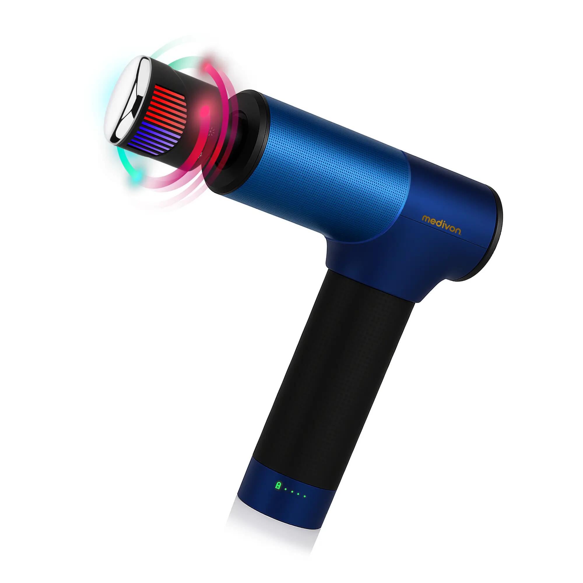 ElitPulse, massagepistool, slagtherapie, 14 koppen, blauw 4/7