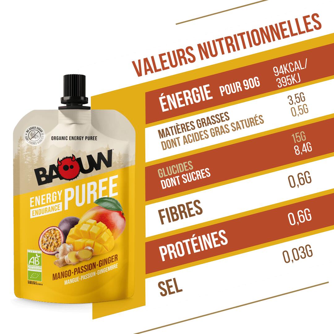 Purée BIO Mangue, Fruit de la Passion et Gingembre 90 g 6/8