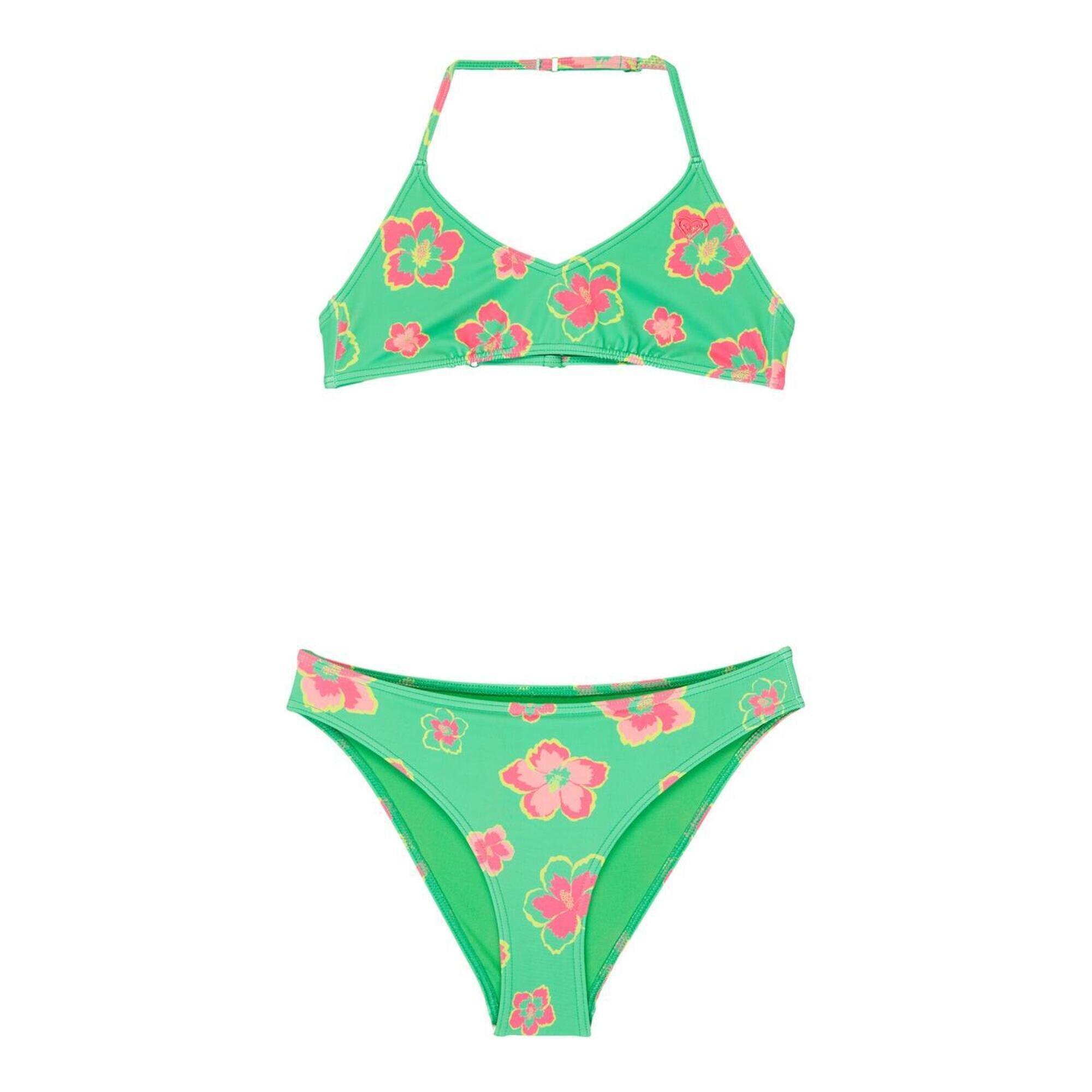 Zestaw trójkątny bikini dla Dziewczynki TROPICOOL Zielony
