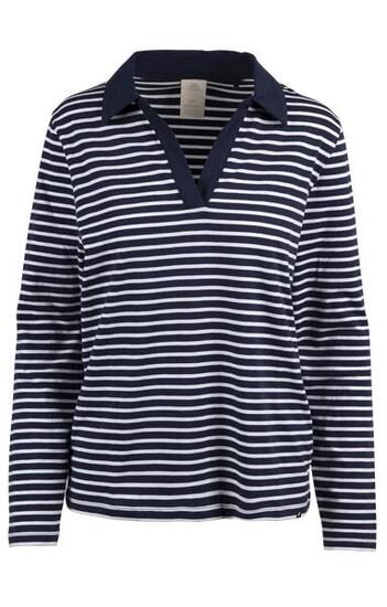 Trespass Brancine Top décontracté femme manches longues rayures bleu marine