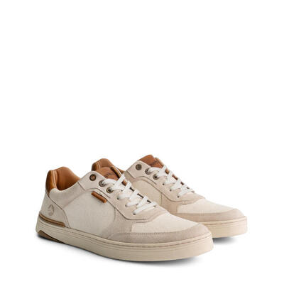 Bromley heren - sneakers - canvas en suede - wit