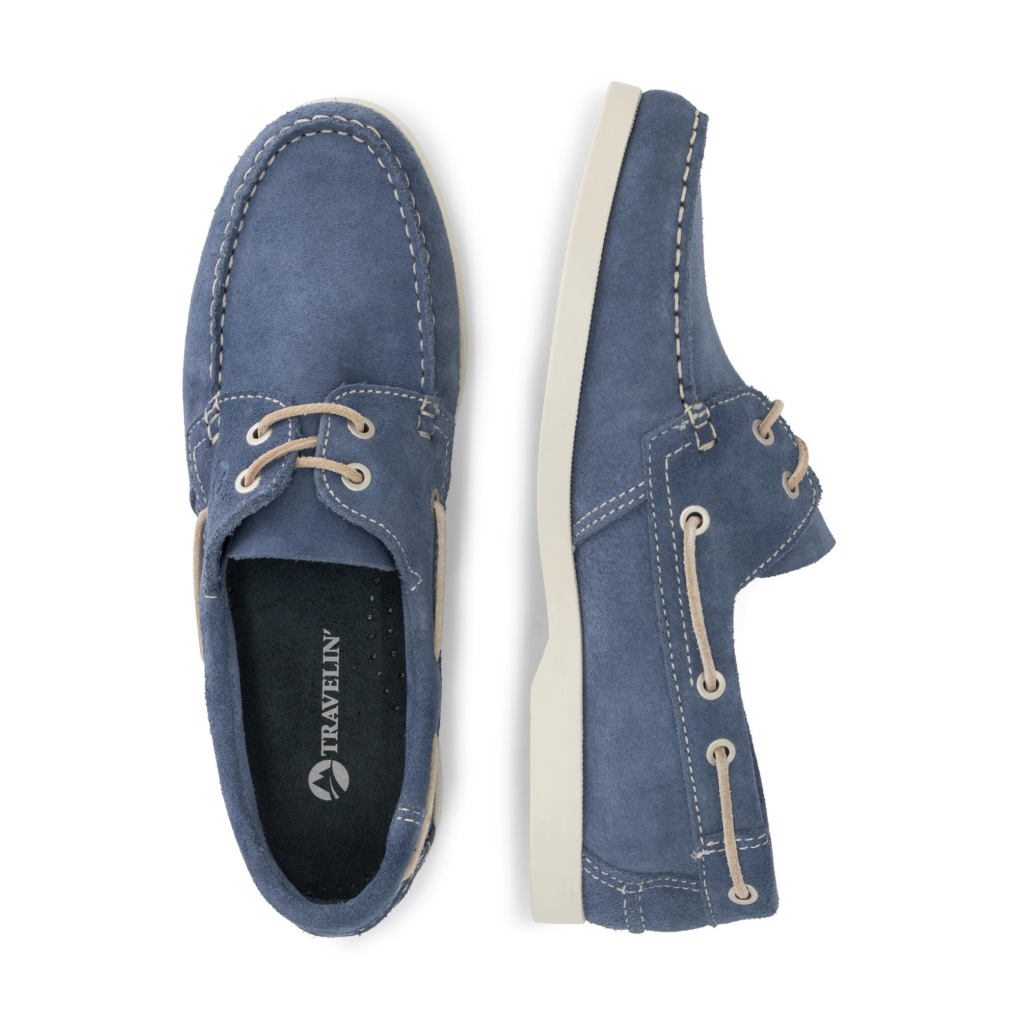 Krokvag Uomo - Scarpe da barca - Camoscio - Blu 4/6