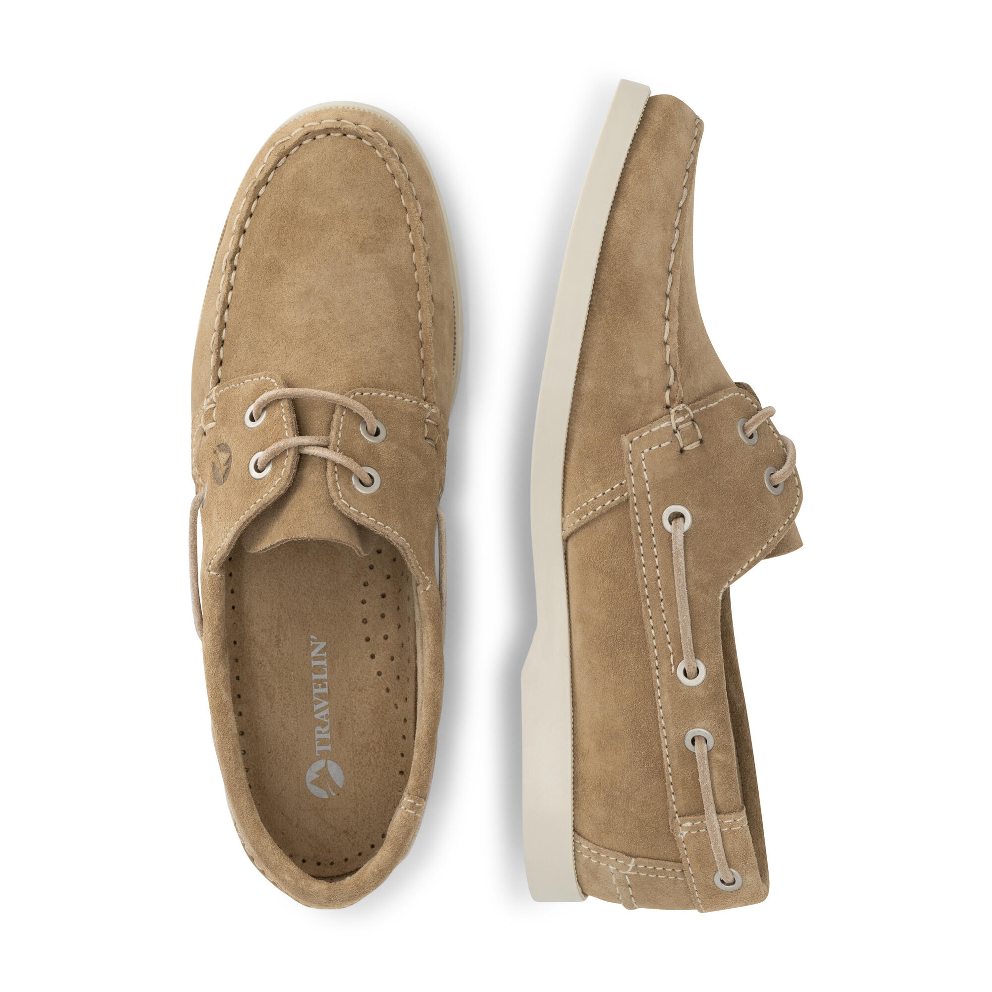 Krokvag Uomo - Scarpe da barca - Camoscio - Marrone chiaro 4/6