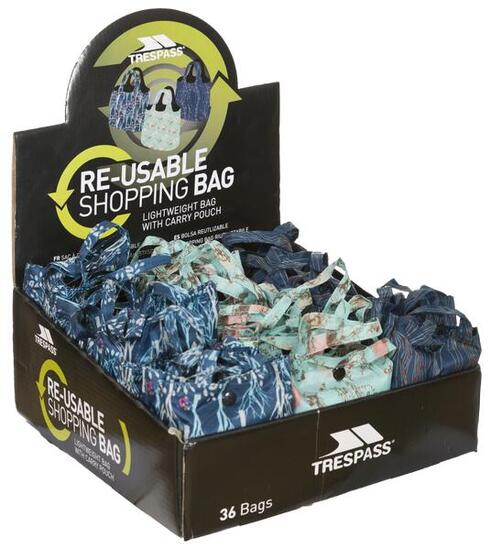 Trespass Packaway Einkaufstasche 12 L, 36er Set