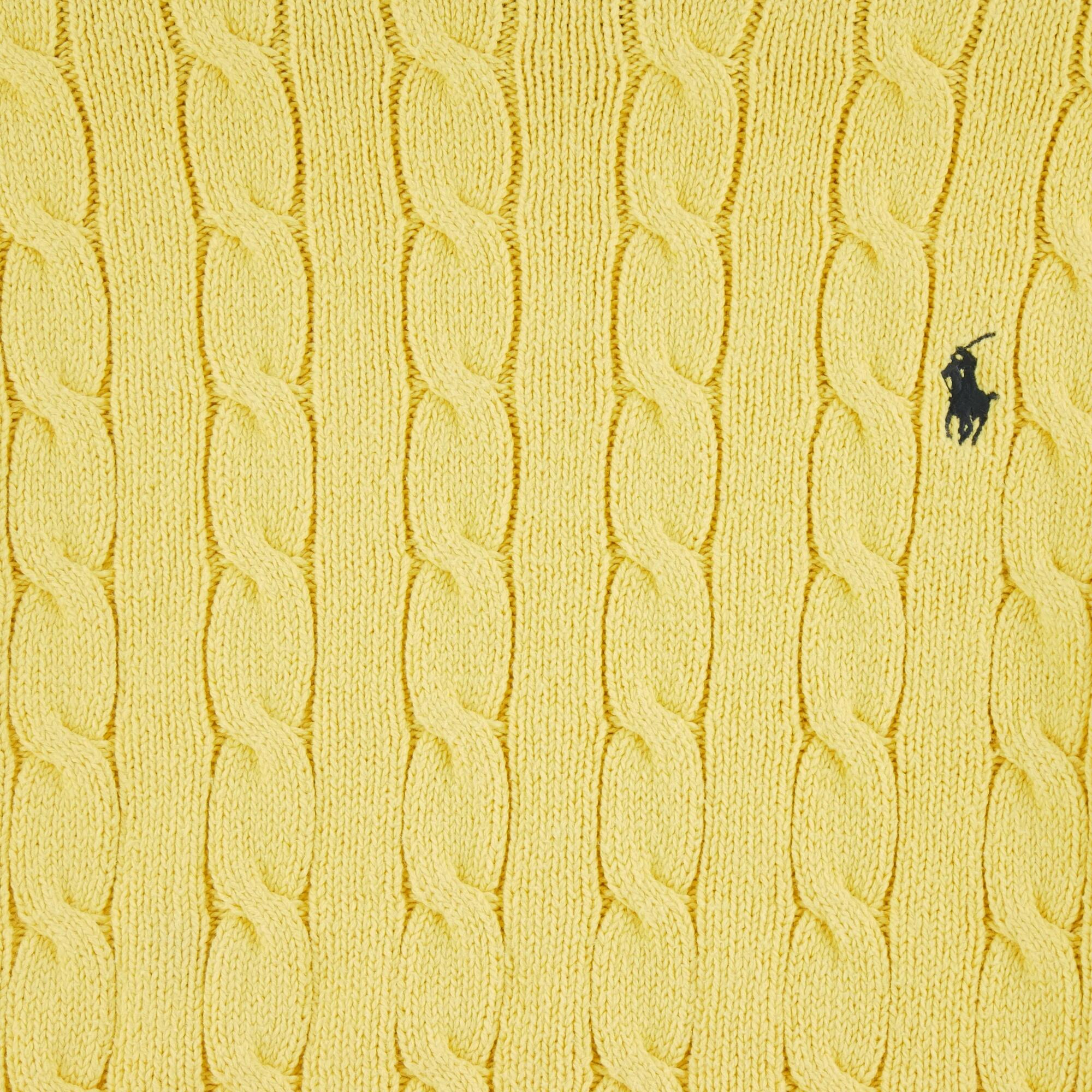Segunda Vida - Suéter amarelo de tricô com cabo feminino - Como novo 3/5