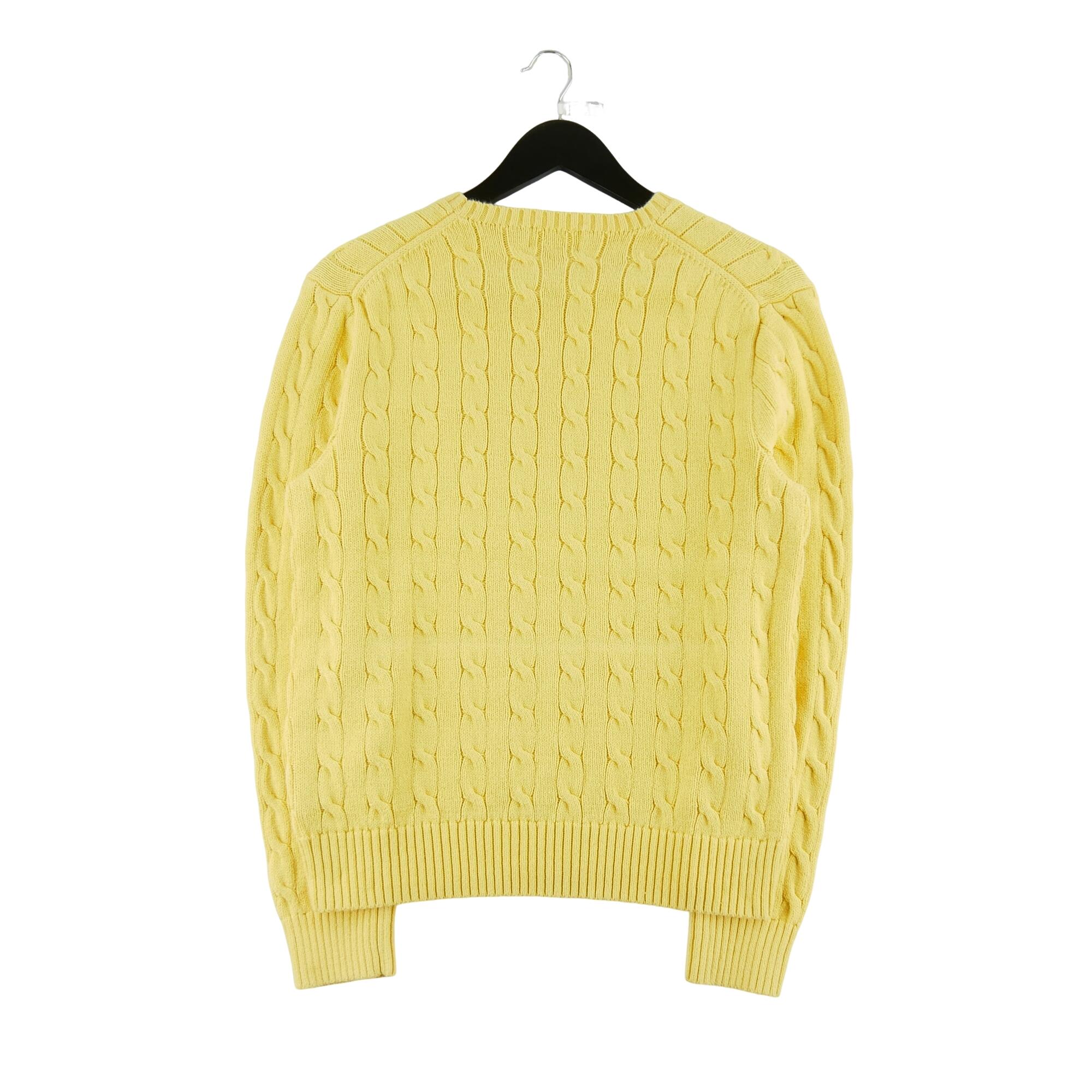Segunda Vida - Suéter amarelo de tricô com cabo feminino - Como novo 2/5