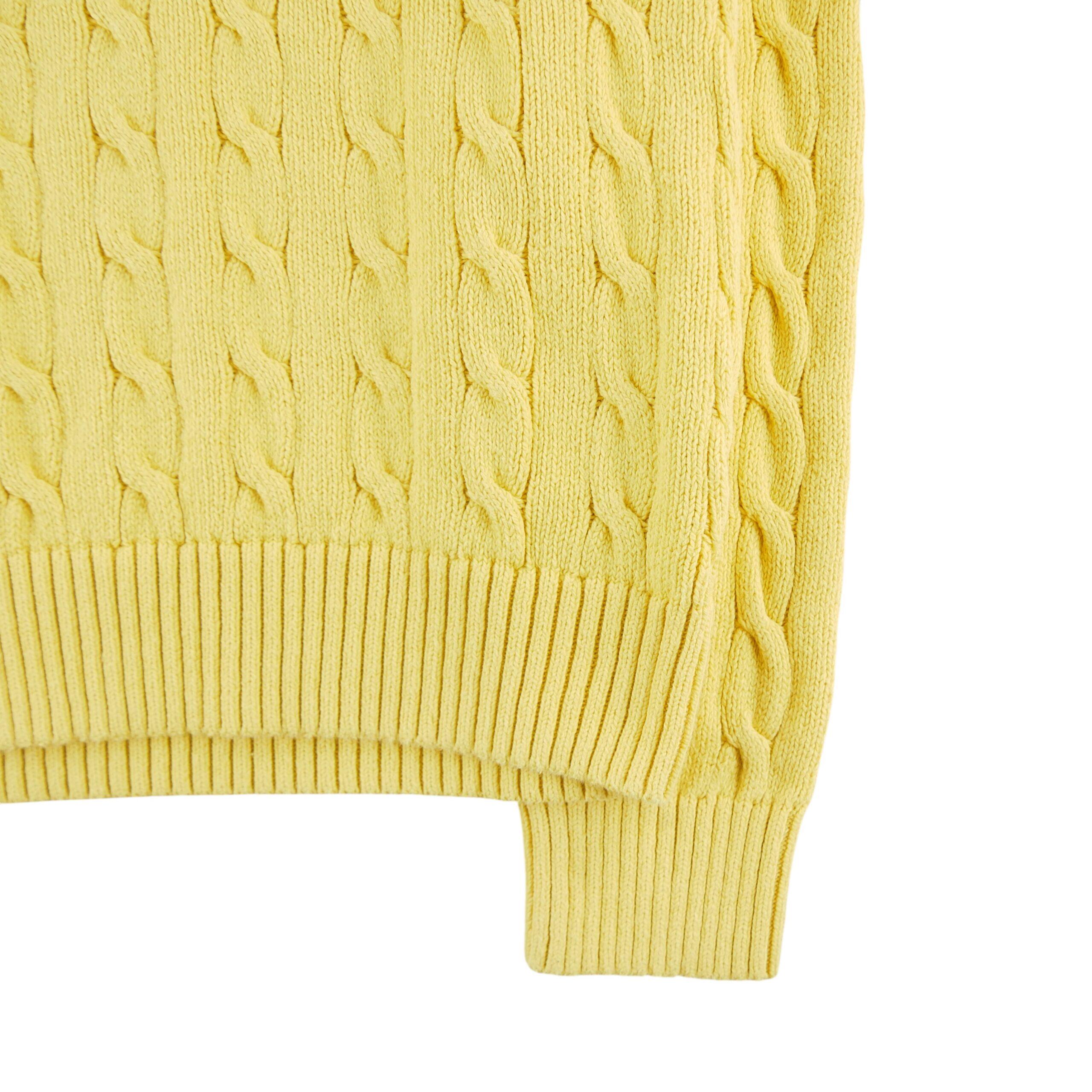 Segunda Vida - Suéter amarelo de tricô com cabo feminino - Como novo 4/5
