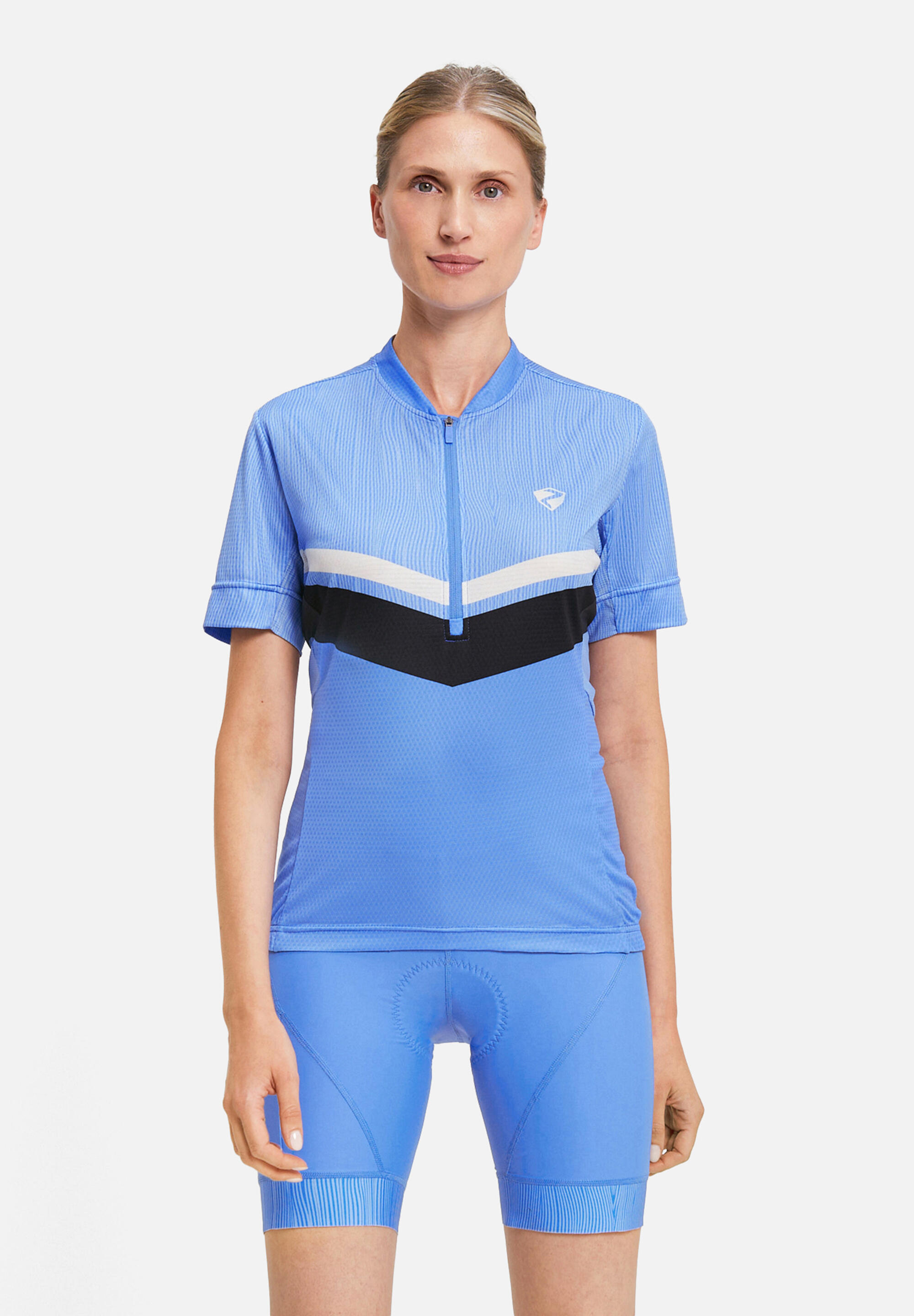 Kurzärmeliges Radtrikot NALADIA-Z hellblau-meliert 3/5