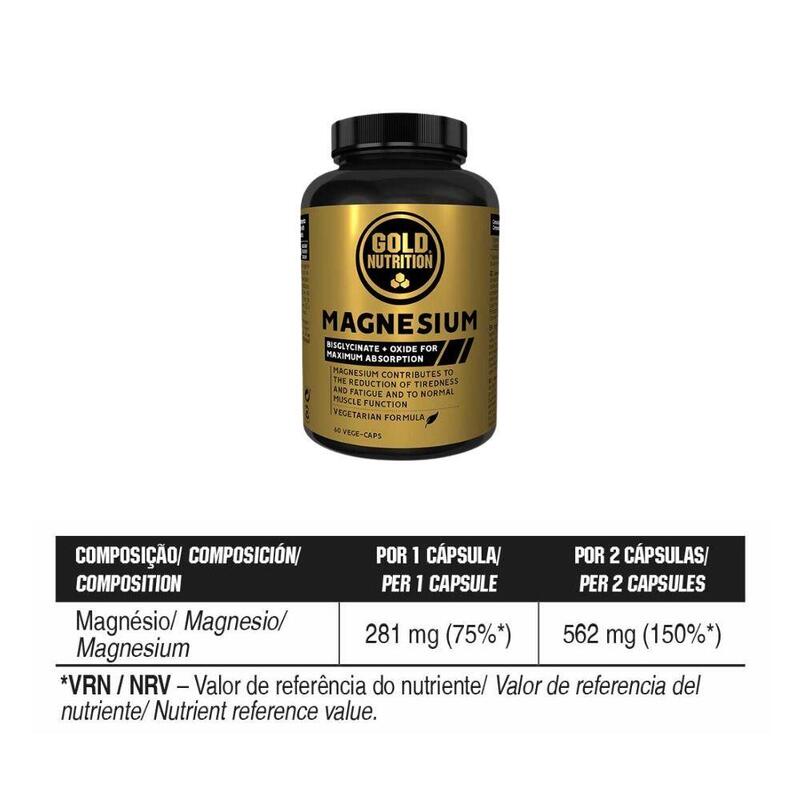 Magneziu, GoldNutrition, 60 capsule vegetale