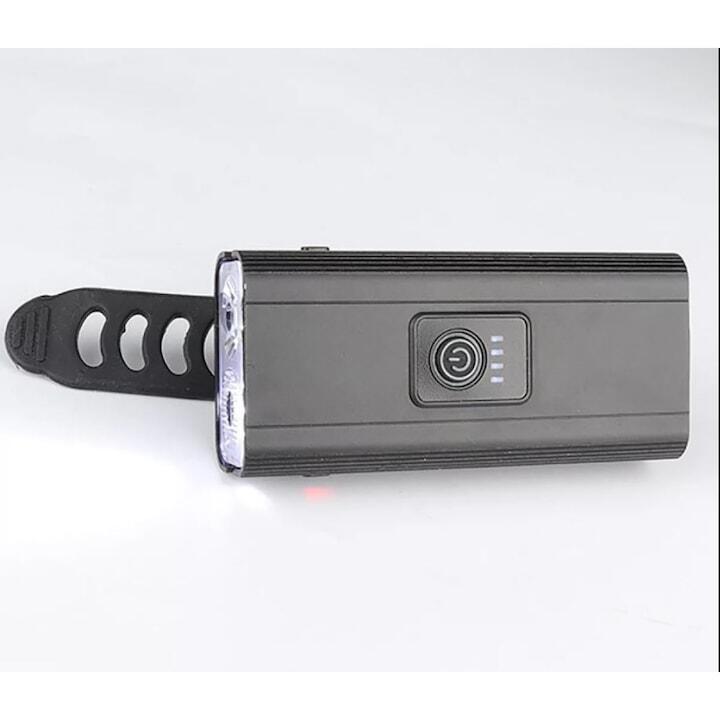 Far Aliaj Aluminiu 2 LED-uri, 6 moduri luminare, reincarcabil USB, negru